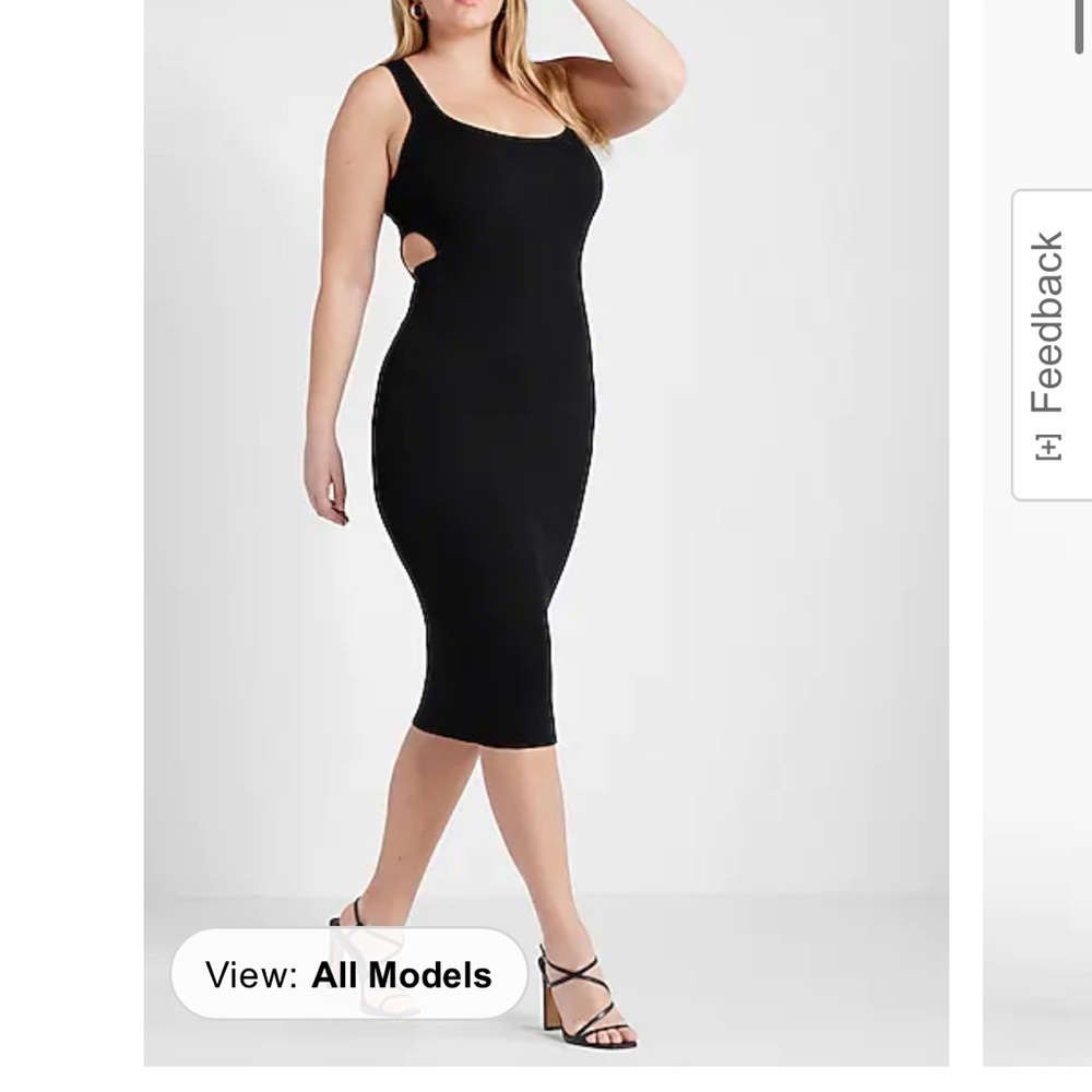 Body Contour Scoop Neck Cutout Sweater Midi Dress